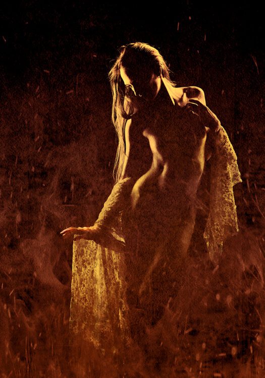 Photograph with fire textures by Joshua Woodroffe