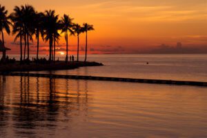 A photograph of a sunset in the Florida Keys