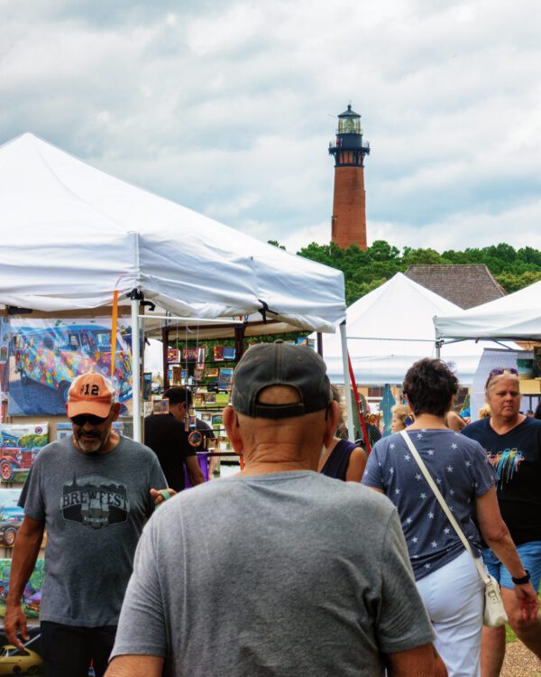 Art fair under the Corolla Lighthouse