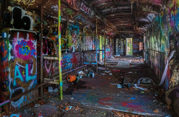 graffiti train in Lambertville, NJ