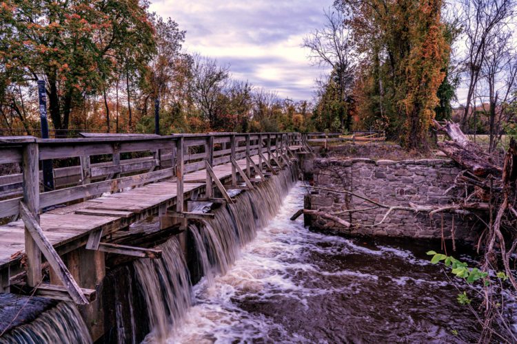 broke bridge in Lambertville, NJ
