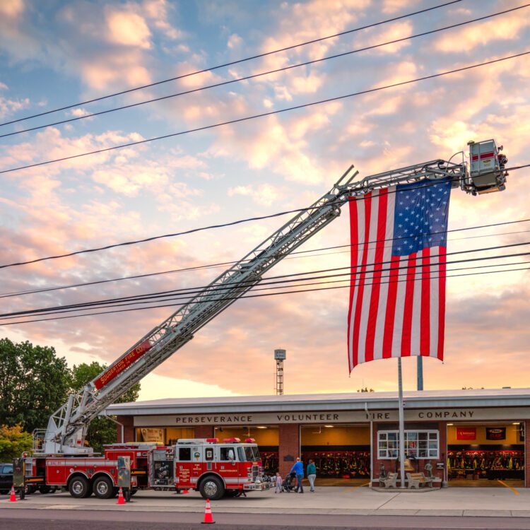 Flag over Perseverance Volunteer Fire